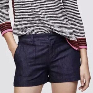 Ann Taylor LOFT The Riviera Dark Blue Wash Denim Shorts 14